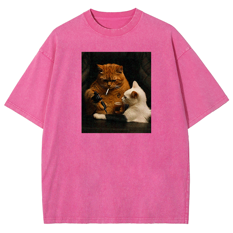 Tattoo Kitty Washed T-shirt