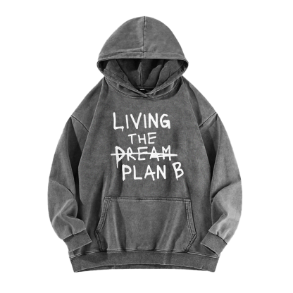 LIVING THE DREAM / Plan B Washed Hoodie