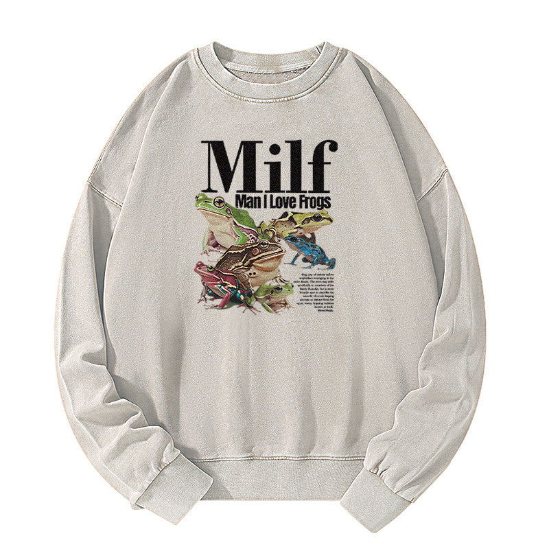 [Copy]Wake up Cute Children's Drawings Washed Sweatshirt