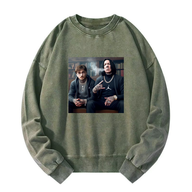 HP SMOKING TEACHER AND STUDENT Washed Sweatshirt
