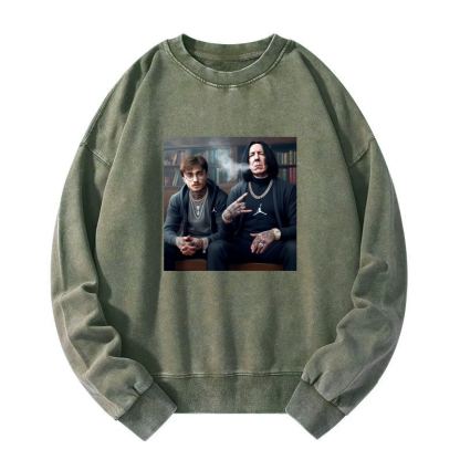 HP SMOKING TEACHER AND STUDENT Washed Sweatshirt