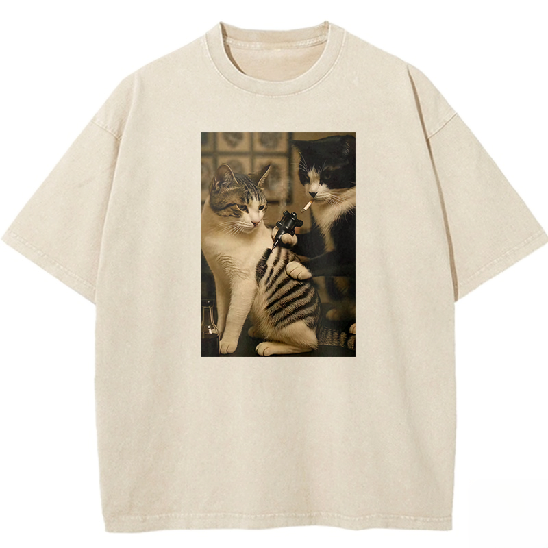 Wacky Cat Washed T-shirt
