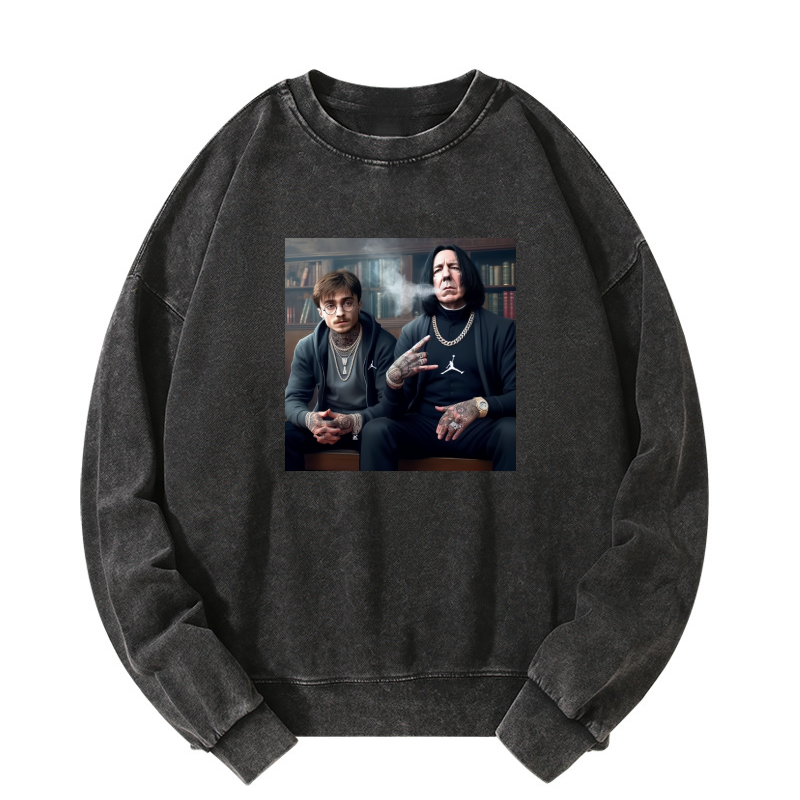 HP SMOKING TEACHER AND STUDENT Washed Sweatshirt