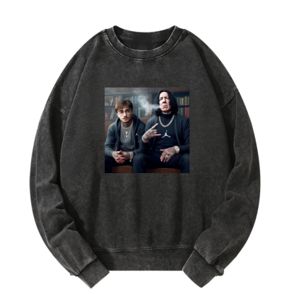 HP SMOKING TEACHER AND STUDENT Washed Sweatshirt