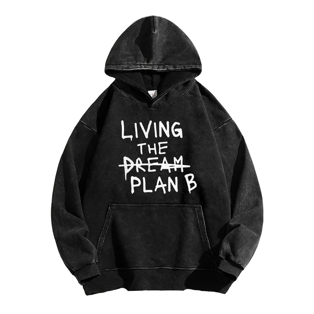 LIVING THE DREAM / Plan B Washed Hoodie