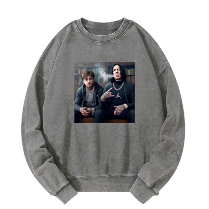 HP SMOKING TEACHER AND STUDENT Washed Sweatshirt