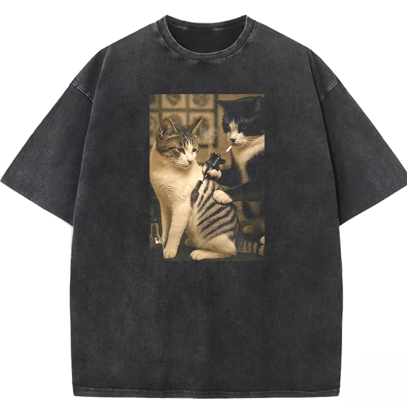 Wacky Cat Washed T-shirt
