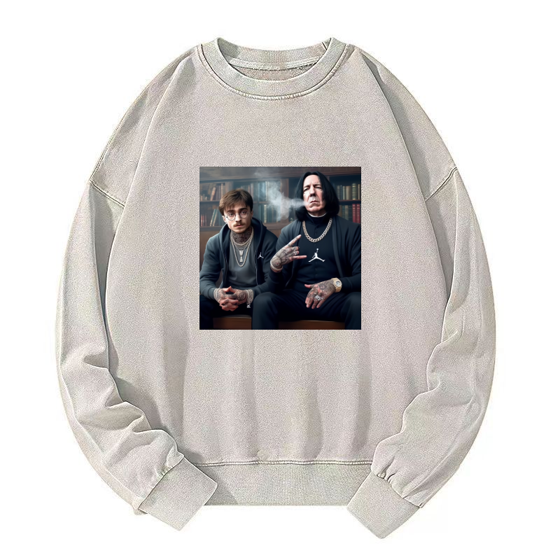 HP SMOKING TEACHER AND STUDENT Washed Sweatshirt