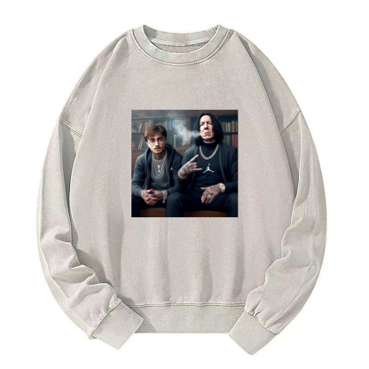 HP SMOKING TEACHER AND STUDENT Washed Sweatshirt