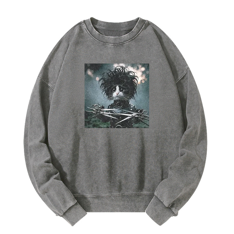 Wacky Cat Washed Sweatshirt