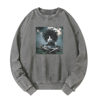 Wacky Cat Washed Sweatshirt