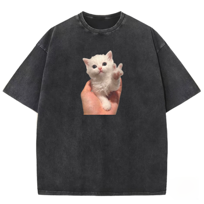 Wacky Cat Washed T-shirt