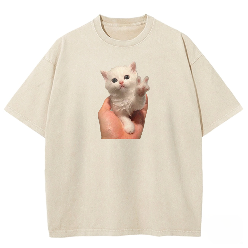 Wacky Cat Washed T-shirt