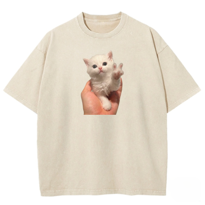 Wacky Cat Washed T-shirt