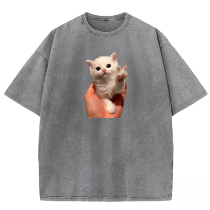 Wacky Cat Washed T-shirt