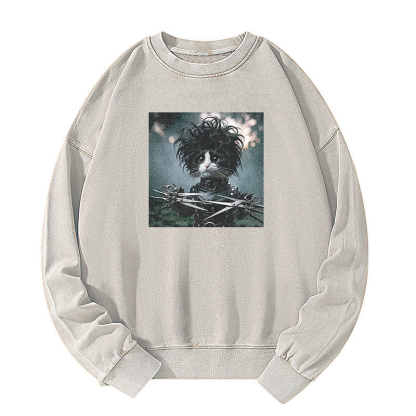 Wacky Cat Washed Sweatshirt