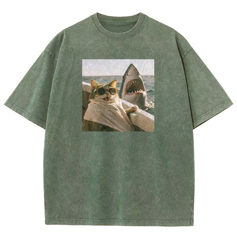 Shark Bait Survivor Washed T-shirt