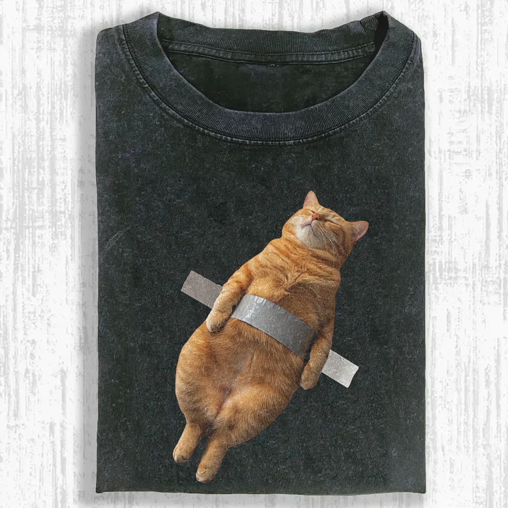 Duct Tape Orange Cat Washed T-shirt
