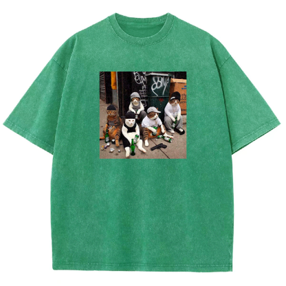 Street Gang Kitties Washed T-shirt