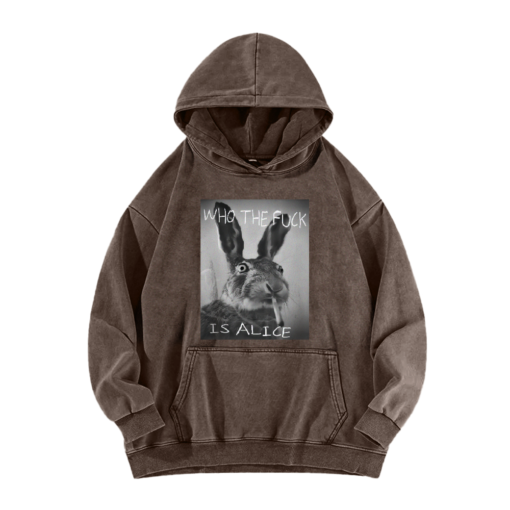 Who The Fck ls Alice Washed Hoodie