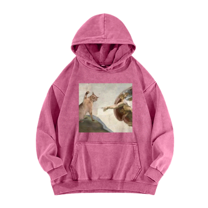 The Creation of Cat Washed Hoodie