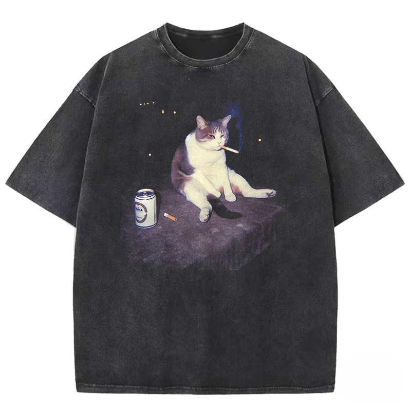 Wacky Cat Washed T-shirt