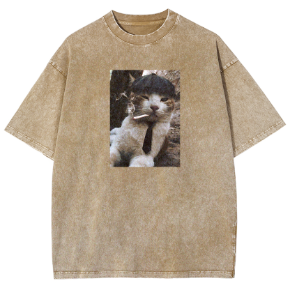 Smoking Gentleman Washed T-shirt