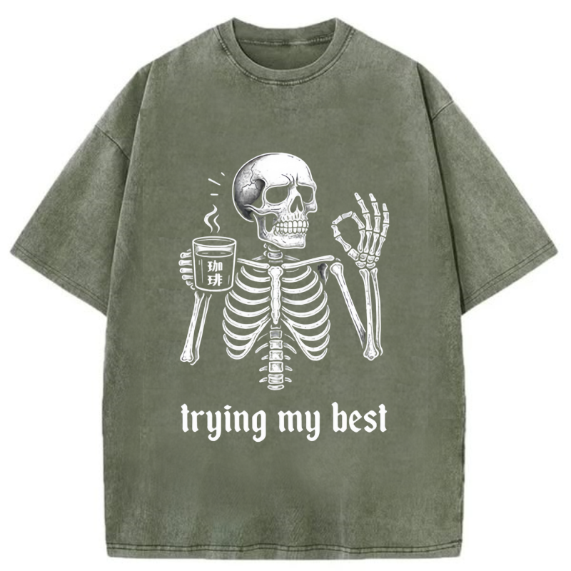 Trying my best Washed T-shirt