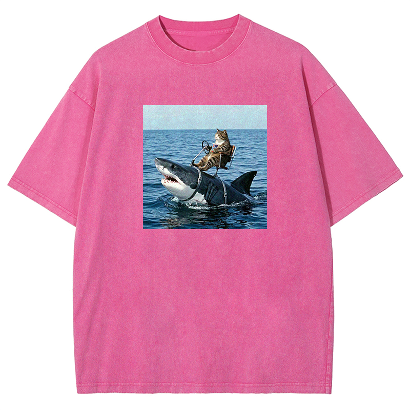 Shark Taxi Driver Washed T-shirt