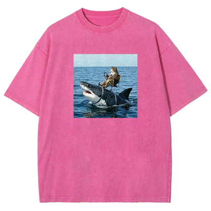 Shark Taxi Driver Washed T-shirt