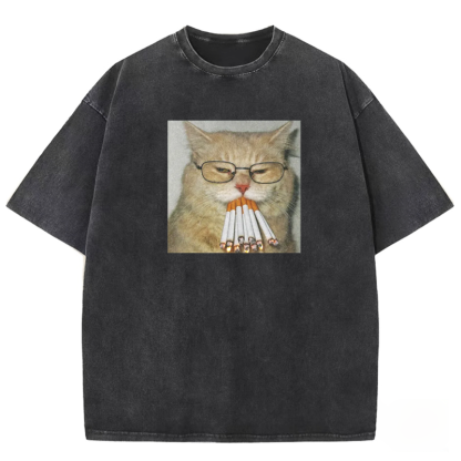 Cigarette Whiskers Washed T-shirt