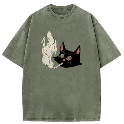 Wacky Cat Washed T-shirt