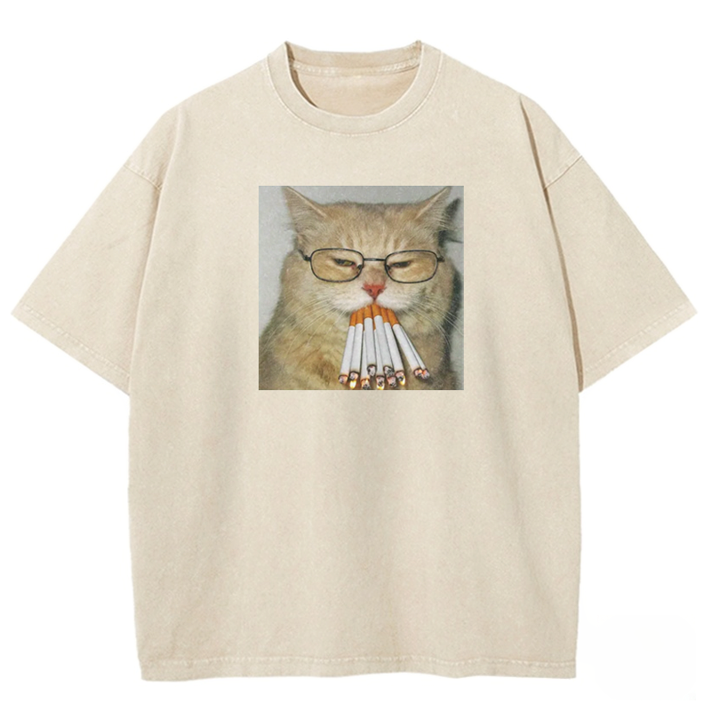 Cigarette Whiskers Washed T-shirt