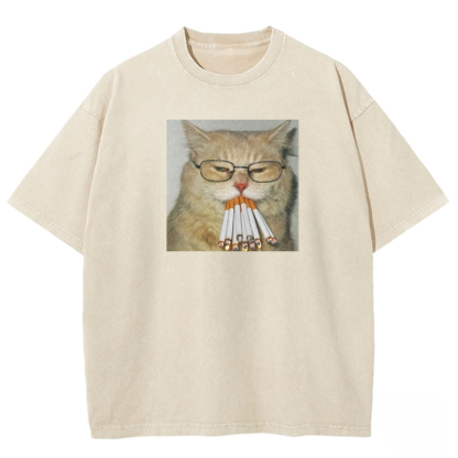 Cigarette Whiskers Washed T-shirt