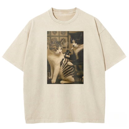 Wacky Cat Washed T-shirt