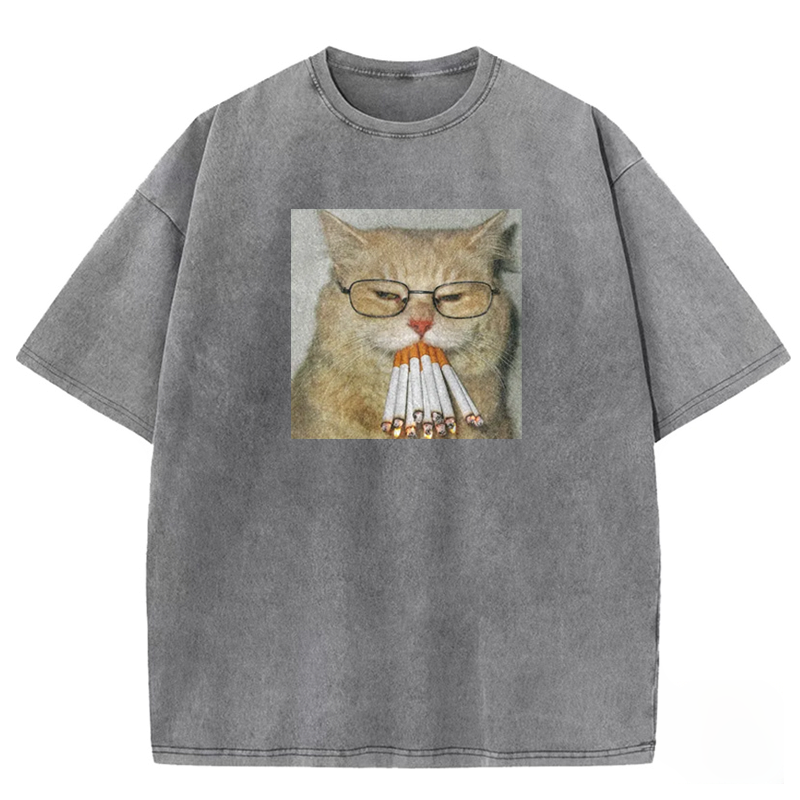 Cigarette Whiskers Washed T-shirt