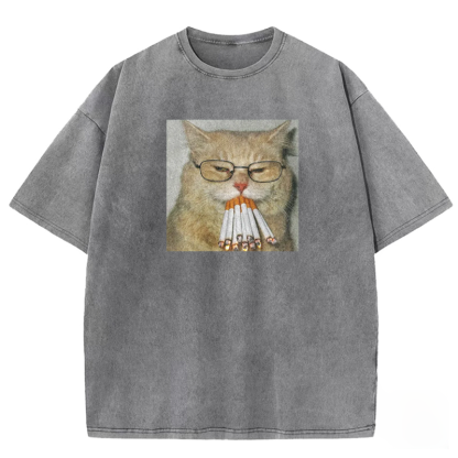Cigarette Whiskers Washed T-shirt