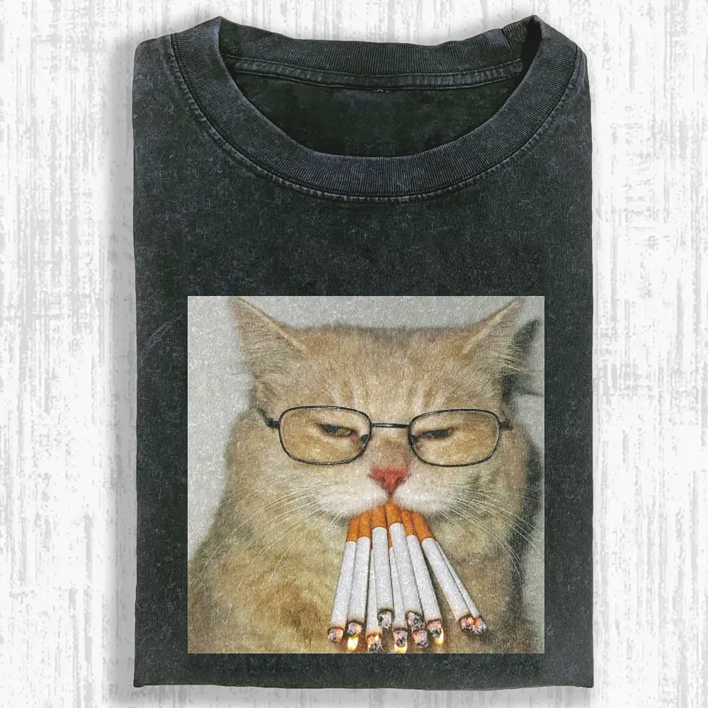 Cigarette Whiskers Washed T-shirt