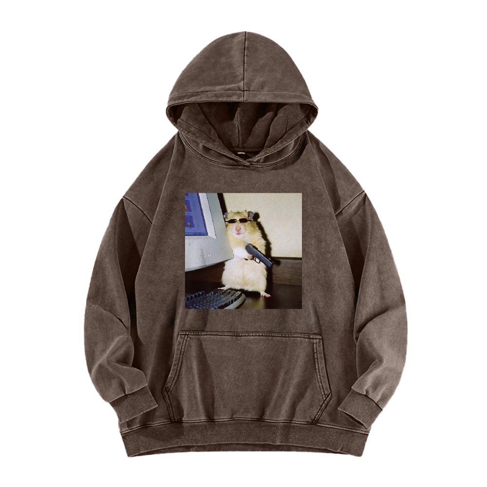 Wacky Hamster Washed Hoodie