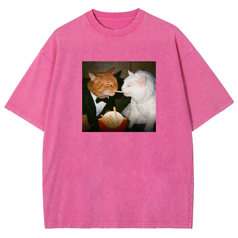 McWedding Meows Washed T-shirt