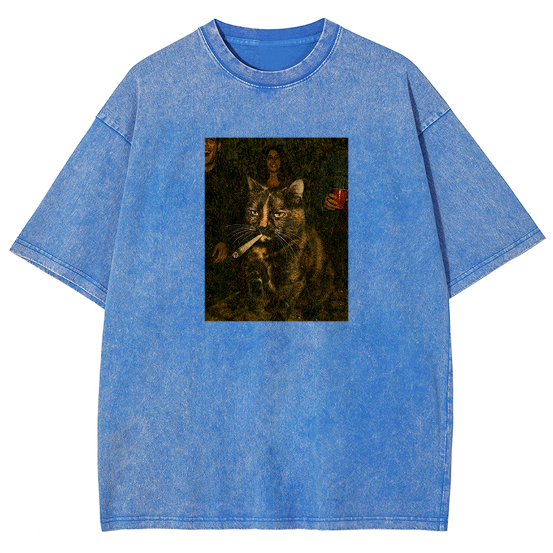 Underground Lounge Cat Washed T-shirt