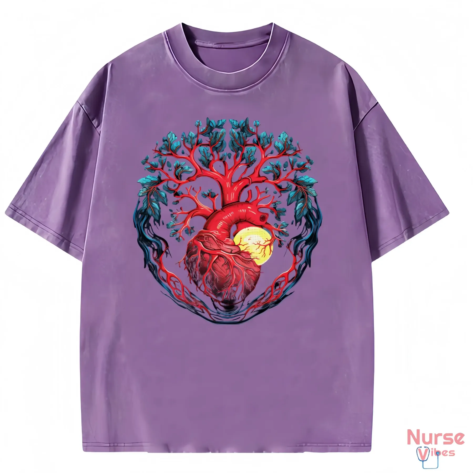 Heart And Erth Halftone Designs washed t-shirt with unique graphic print and soft fabric for casual comfort.