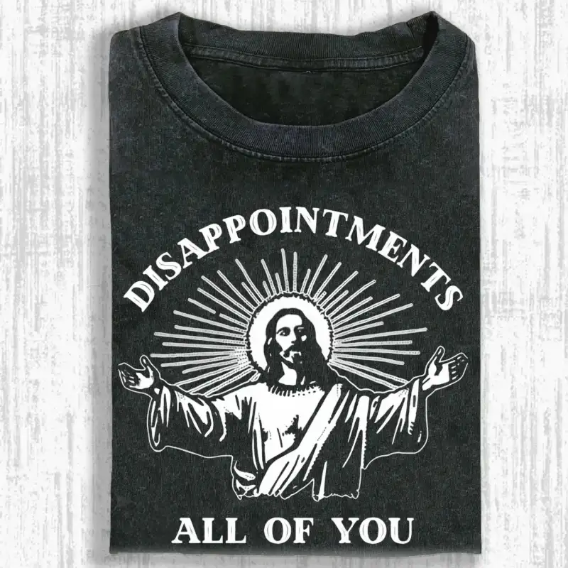 Disappointments All Of You Washed T-shirt in soft cotton, relaxed fit, vintage wash, perfect for casual wear.
