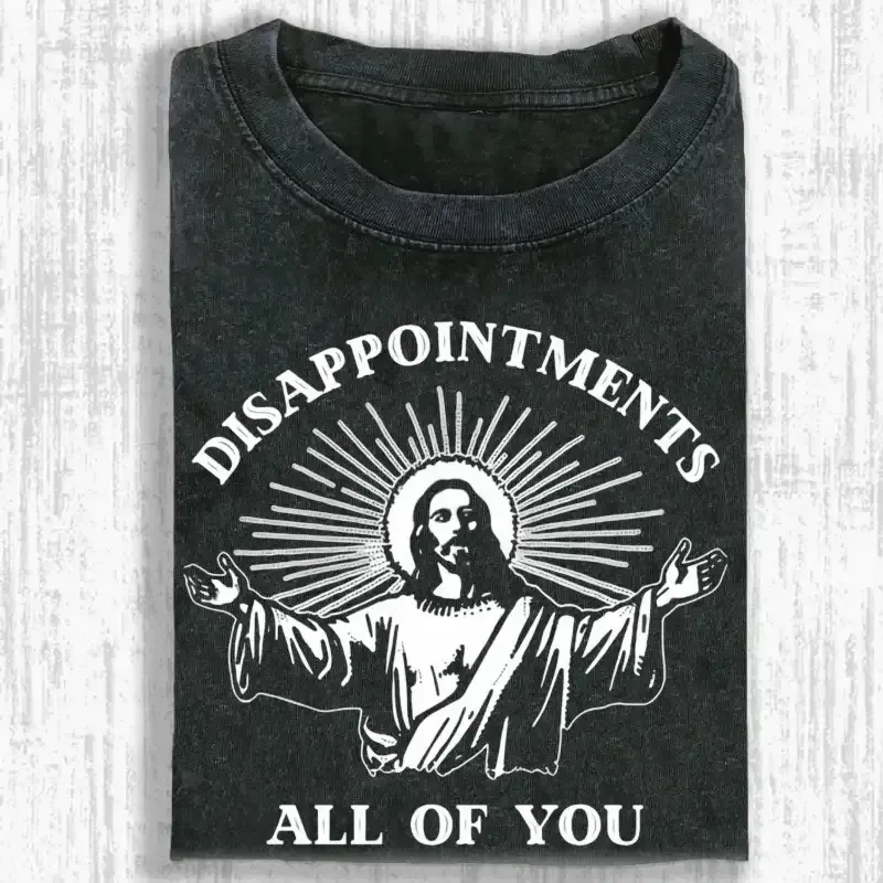 Disappointments All Of You Washed T-shirt in soft cotton, relaxed fit, vintage wash, perfect for casual wear.