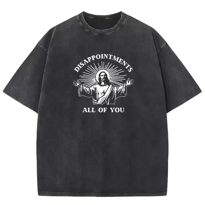 Disappointments All Of You Washed T-shirt in soft cotton, relaxed fit, faded vintage style for casual wear.