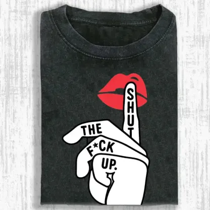 Casual Shush Washed T-shirt in soft cotton fabric, featuring a relaxed fit and faded vintage style for everyday wear.