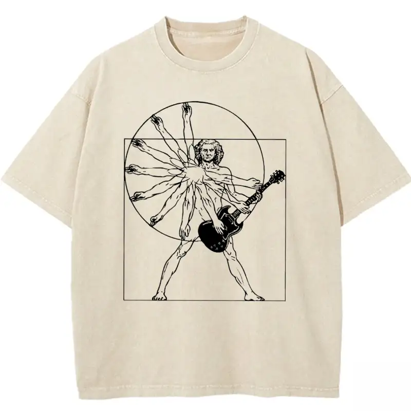 Vetruvian Rock Star Washed T-shirt, soft cotton blend, vintage style, relaxed fit, perfect for casual outings.