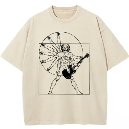 Vetruvian Rock Star Washed T-shirt, soft cotton blend, vintage style, relaxed fit, perfect for casual outings.