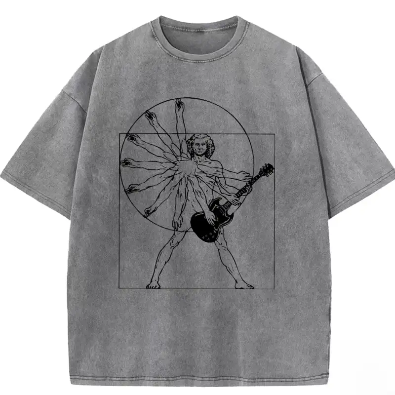 Vetruvian Rock Star Washed T-shirt in soft cotton, featuring vintage rock graphics and a relaxed fit for casual style.