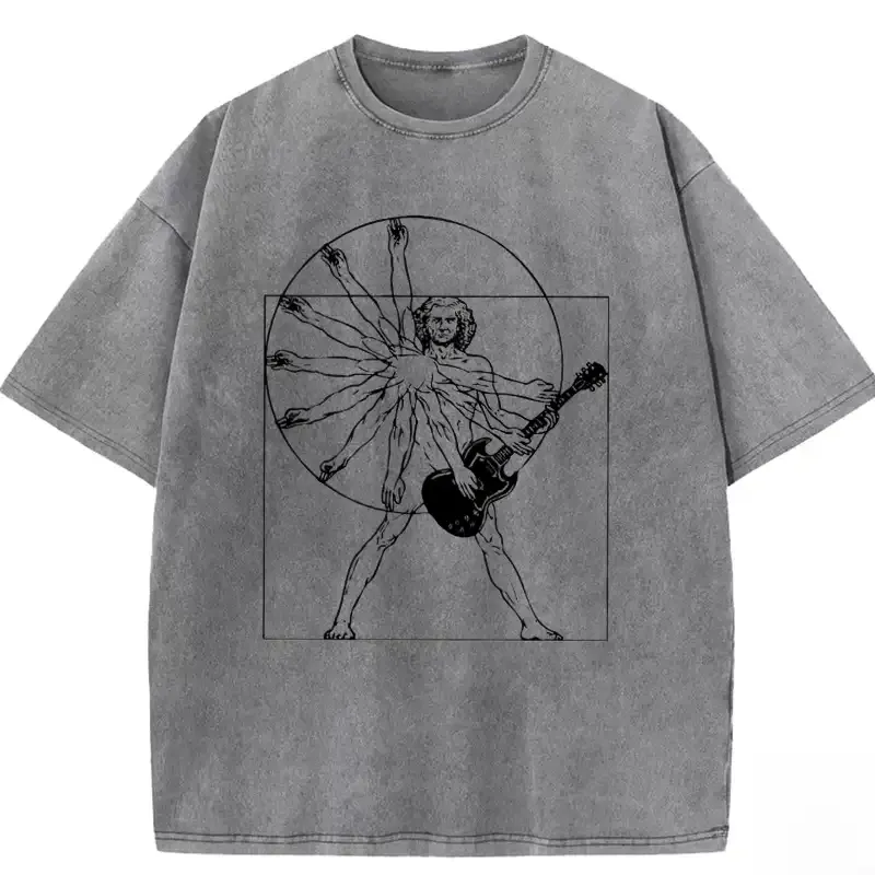 Vetruvian Rock Star Washed T-shirt in soft cotton, featuring vintage rock graphics and a relaxed fit for casual style.